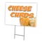 Signmission Cheese Curds Yard Sign & Stake outdoor plastic coroplast window, C-1824 Cheese Curds C-1824 Cheese Curds - alternate 1
